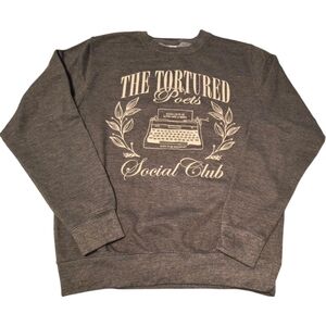 Tortured Poets Social Club Grey Pullover Sweatshirt